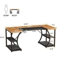 thumbnail image 2 of Tribesigns 63 inch Home Office Desks with Storage Shelves and Ergonomic Curved Edge, Large Office Workstation with Heavy Duty Metal Frame for Living Room Dormitory, 2 of 5