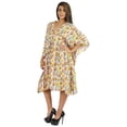 thumbnail image 3 of Moomaya Womens Short Kaftan Cover Up Night Dress Kaftan Gown Kimono Sleeve&nbsp;Beachwear, 3 of 7