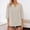WT-Beige, variant on Rhuody Womens Spring Tops Solid Color Loose Fitting Shirt Style With Buttons And Three Quarter Sleeves T Shirt Crewneck Tee Retro Clothing Beige 2Xl