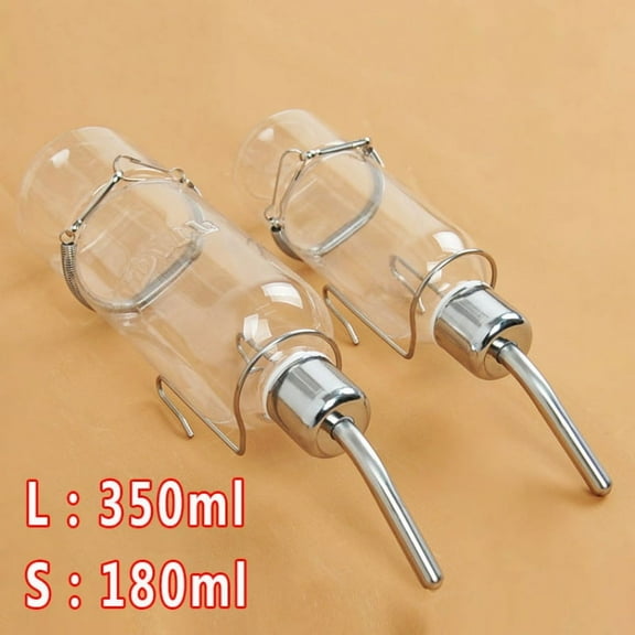 Pet Transparent Water Bottle Plastic Drinking Bottle Feeder for Dogs Cats