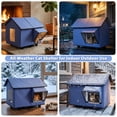 thumbnail image 7 of Outdoor Cat House Weatherproof with Escape Door, Insulated Cat Shelter with Rain Cover, Waterproof Stray Cat Bed for Outside Patio Garden All Season, Works with Heating Pad, 7 of 7