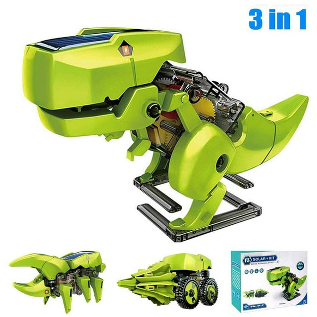 Kit de Robot de Dinosaurios Solares ANGGREK Kit de Construcción Educativo 3 en 1 Color verde