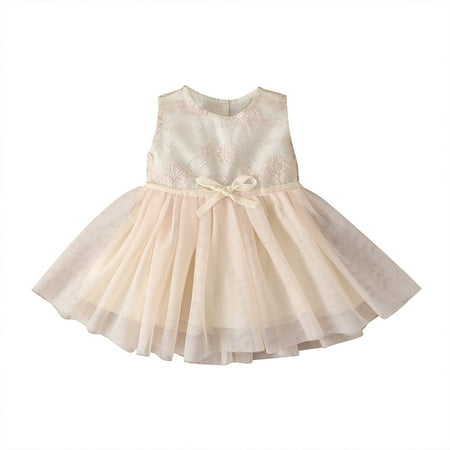 

Toddler Girls Casual Dresses Summer Lace Patchwork Bow Tutu Princess Children Kids Dress Cute Outwear