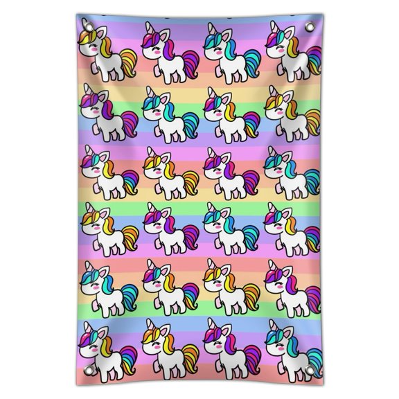 Cute Kawaii Unicorns Pattern Home Business Office Sign