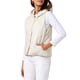 thumbnail image 4 of Chaleco sin mangas acolchado con capucha ligero para mujer, botón, talla L, color albaricoque, 4 of 6