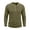 Army Green, variant on Men Raglan Sleeve Contrast Trim Three Button Henley Long Sleeve Shirt Soft Heather Knit Slim Fit Daily Walking Casual Layering Tops Black XXL
