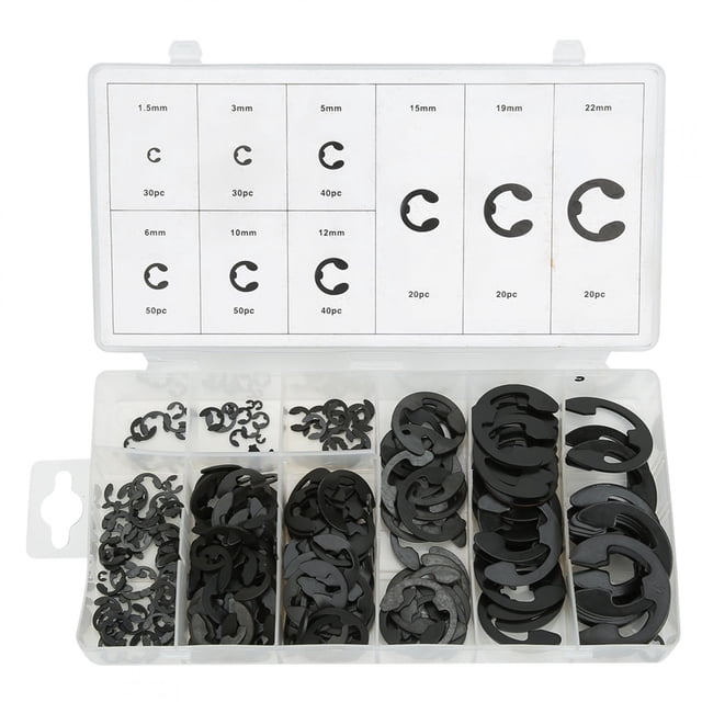 Anillos de retención E, Anillos de retención de acero al carbono negros Circlip E Circlip de retención de acero al carbono Eficiencia óptima
