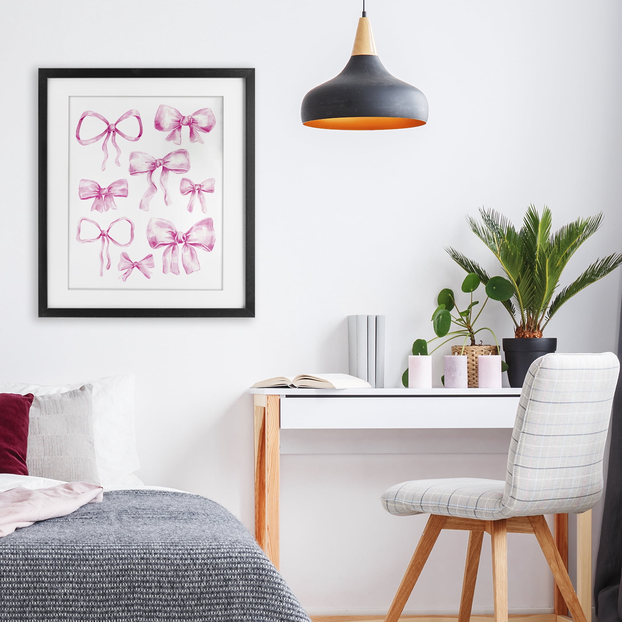 Stupell Industries Coquette Bow Collection Black Framed Print Under Glass, design by Bethany Sandoval