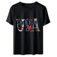 thumbnail image 6 of Dyegold Summer Tops for Women 2023 Trendy, Loose Dressy Tops for Women USA Letter Print 4th July T-Shirts Short Sleeve Round Neck Tunic Tops Hide Belly ​Tops, 6 of 6