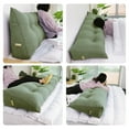 thumbnail image 3 of WOWMAX Sofa Daybed Large Filled Triangular Wedge Cushion Bed Backrest Positioning Support Pillow Reading Pillow Office Lumbar Pad with Removable Cover Green Twin, 3 of 6