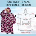 thumbnail image 4 of Oversized Wearable Blanket Hoodie,Pink and Gray Of Leopard Print Sherpa Blanket Hoodie with Super Pockets,Super Warm Fuzzy Pullover for Women & Men, 4 of 6