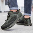 thumbnail image 4 of NOKIO Men Knit Walking Sneakers Breathable Wide Toe Athlet𝗂c Shoes with Adjustable Elastic Strap, Non-S𝗅ip Durab𝗅e Hiking Shoes Summer Lightweight Running Shoes for Back to College, 4 of 7