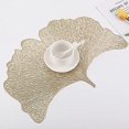 thumbnail image 5 of Decorative PVC Coasters with Hollow Pattern of Ginkgo Biloba Leaves (Gold), 5 of 5