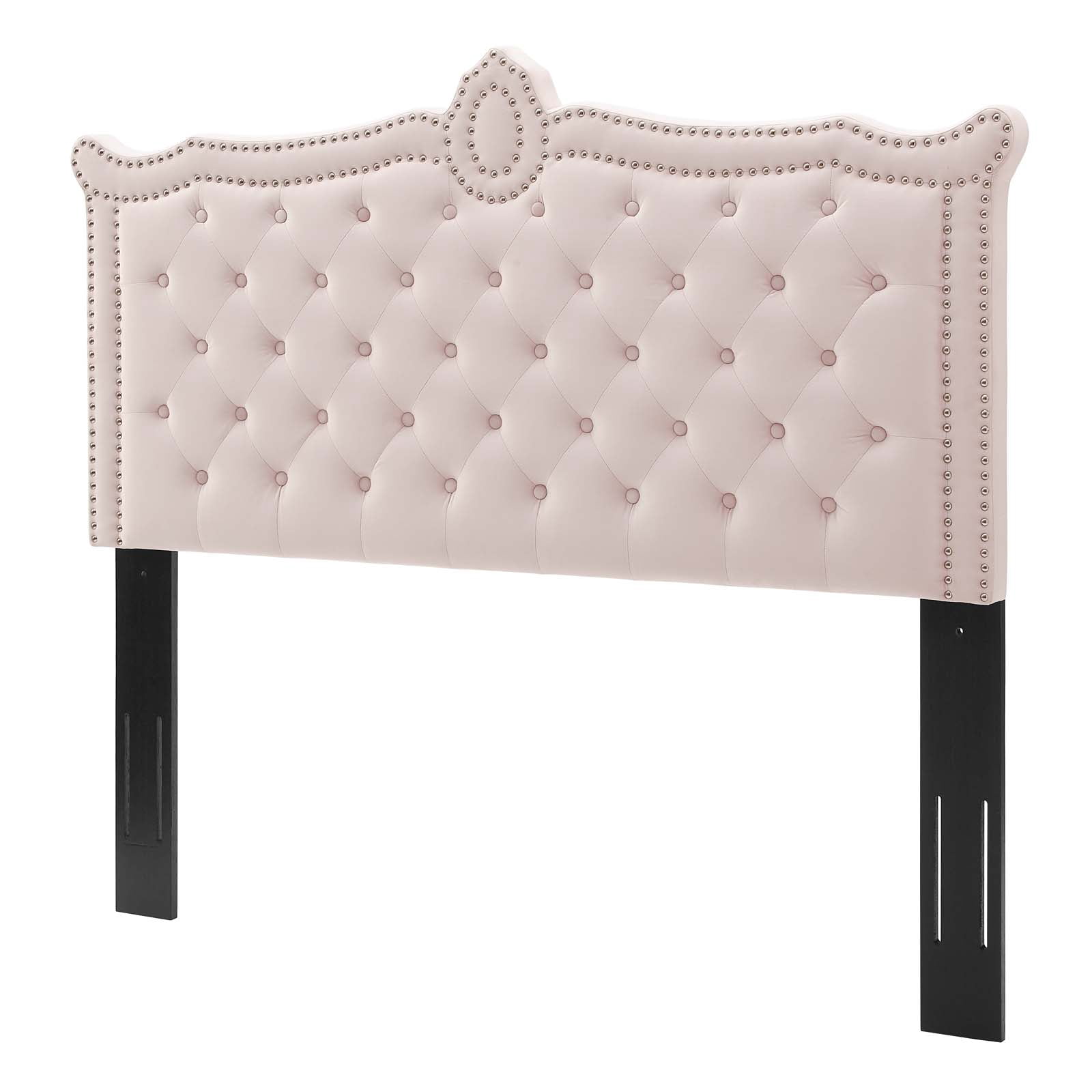 Headboard, Full Queen Size, Velvet, Pink, Modern Contemporary Urban ...