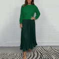 thumbnail image 2 of DHFJKG Women's 2 Piece Outfits Skirt Sets Round Neck Knitted Long Sleeve Sweaters Pleated Long Maxi Skirts Spring Matching Set Trendy Outfit, 2 of 7