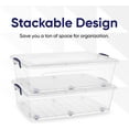 thumbnail image 3 of Superio Bac de Rangement en Plastique avec Couvercle, Boîte pour sous le Lit, Contenant de Rangement Empilable avec Fermeture à Loquet (42 Pintes), 3 of 5