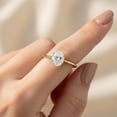 thumbnail image 3 of Jewelerix Classic Engagement Ring 10K Yellow Gold Vermeil Oval Cut Ring Solitaire Moissanite Ring, Anniversary Gift for Women, 3 of 5