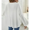 thumbnail image 4 of Top De Mujer, Cárdigan De Punto Suelto Con Cuello En V De Manga Larga Con Empalme De Encaje Para Mujer Con Botón De Una Sola Fila Para Niñas Para El Trabajo ANGGREK Otros, 4 of 6