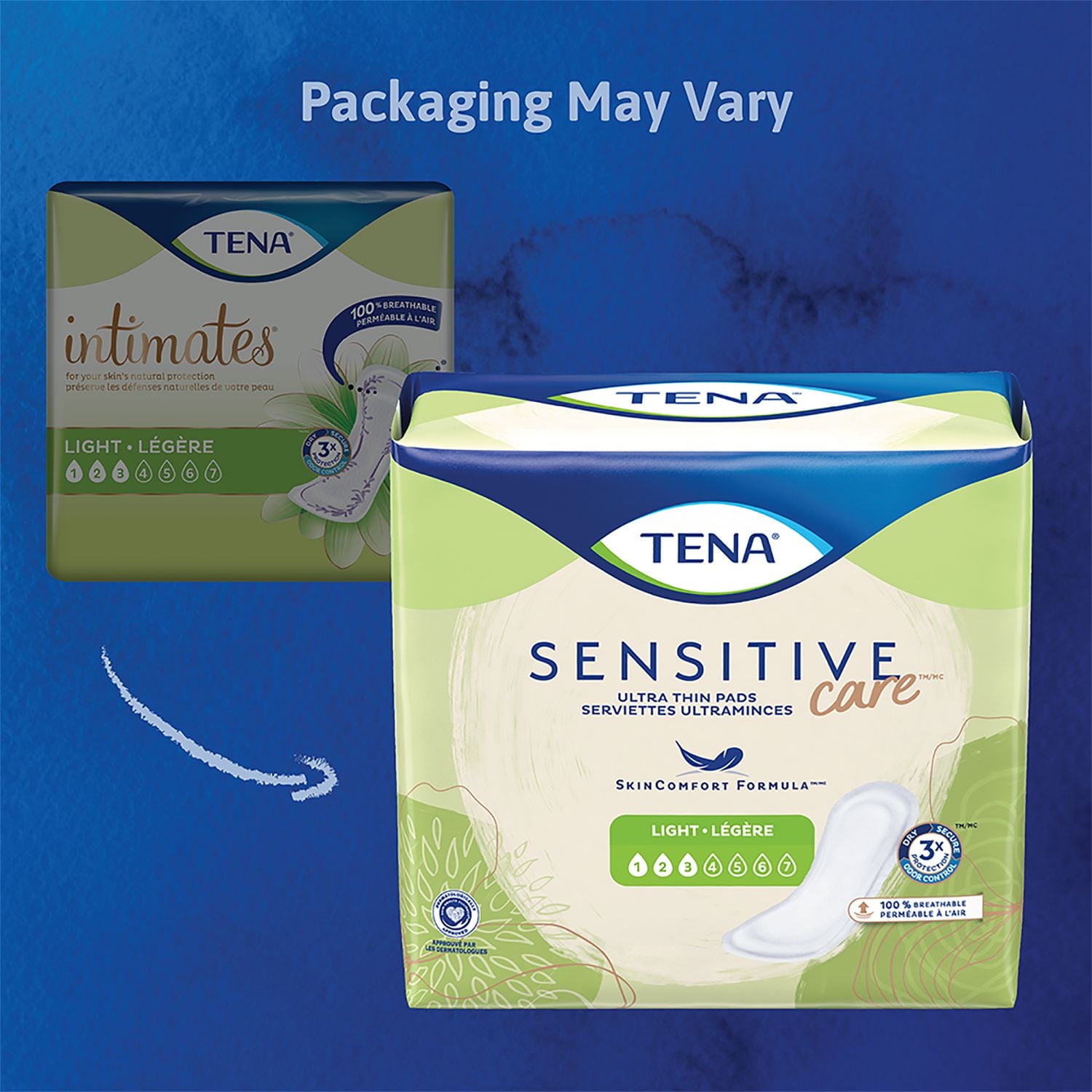 TENA Serviettes ultraminces contre l’incontinence féminine - Absorption légère - Longueur régulière - 30 unités 30 u