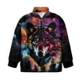 thumbnail image 4 of Uorisanigo Galaxy Wolf Girls Half Zip Sweatshirt Oversized Long Sleeve Pullover Tops Fall Fashion Outfits Clothes Athletic Sweatshirts Pullover Jacket for Sports and Daily Wear, 4 of 7