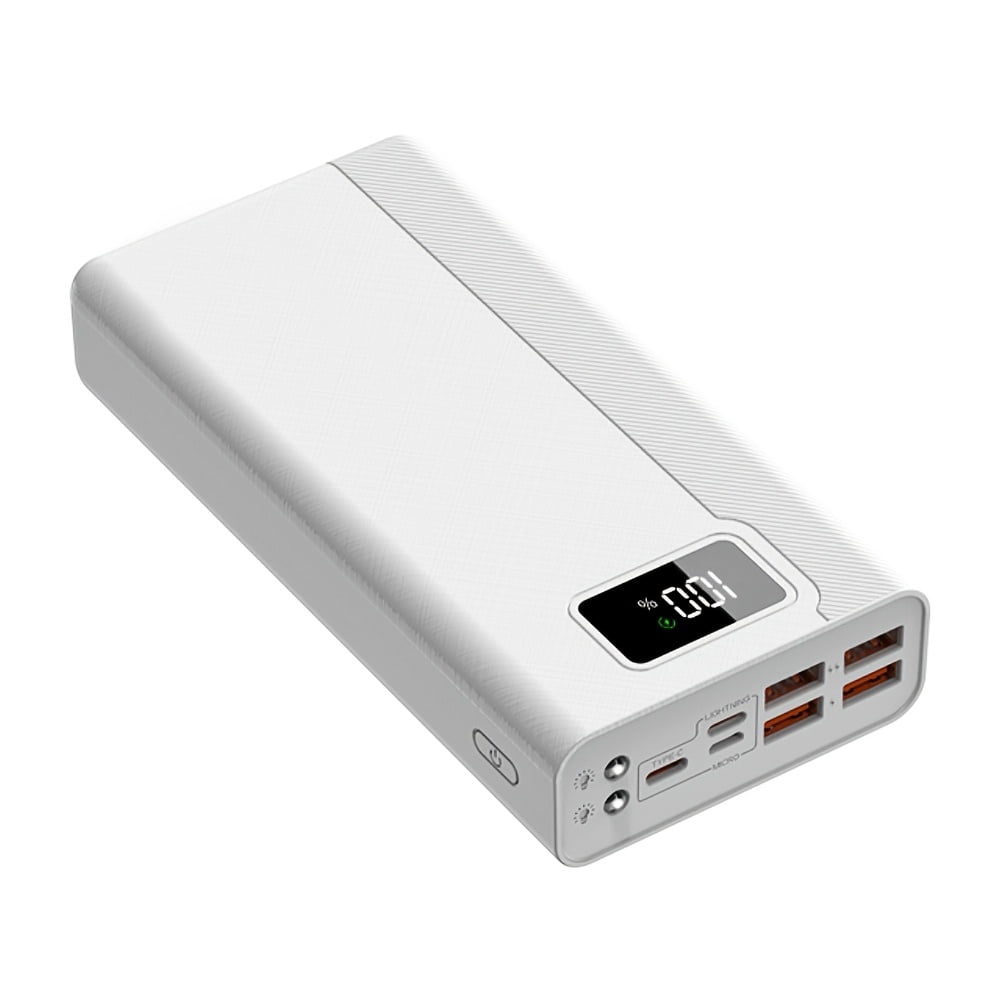 40000mAh PD 20W Power Bank with LED Display, USB-C Portable Charger for Phone & Smart Devices, Travel Camping Backup Gift (Black/White)