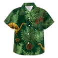 thumbnail image 7 of Ulanda Boy's Hawaiian Shirt Short Sleeve Casual Button Down Beach Aloha Shirt Kids Summer Luau Hawaii Shirts 1-13 Years (Dark Green, 11-12 Years), 7 of 7
