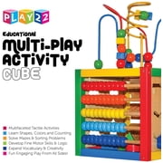 Activity Cube With Bead Maze - 5 in 1 Baby Activity Cube Includes Shape Sorter, Abacus Counting Beads, Counting Numbers, Sliding Shapes, Removable Bead Maze - My First Baby Toys Play22USA