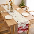 thumbnail image 3 of Pink Valentines Table Runner - 90 Inch Long Vintage Love Heart Eucalyptus Botanical Cotton and Linen Blended Dress Scarves Farmhouse Table Runner for Kitchen Dining, Coffee Table, 13" x 90", 3 of 8