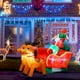 thumbnail image 1 of Adorno navideño inflable de Papá Noel en trineo para exteriores. Decoración navideña para el jardín o el césped durante las fiestas de invierno. 18 m, 1 of 10