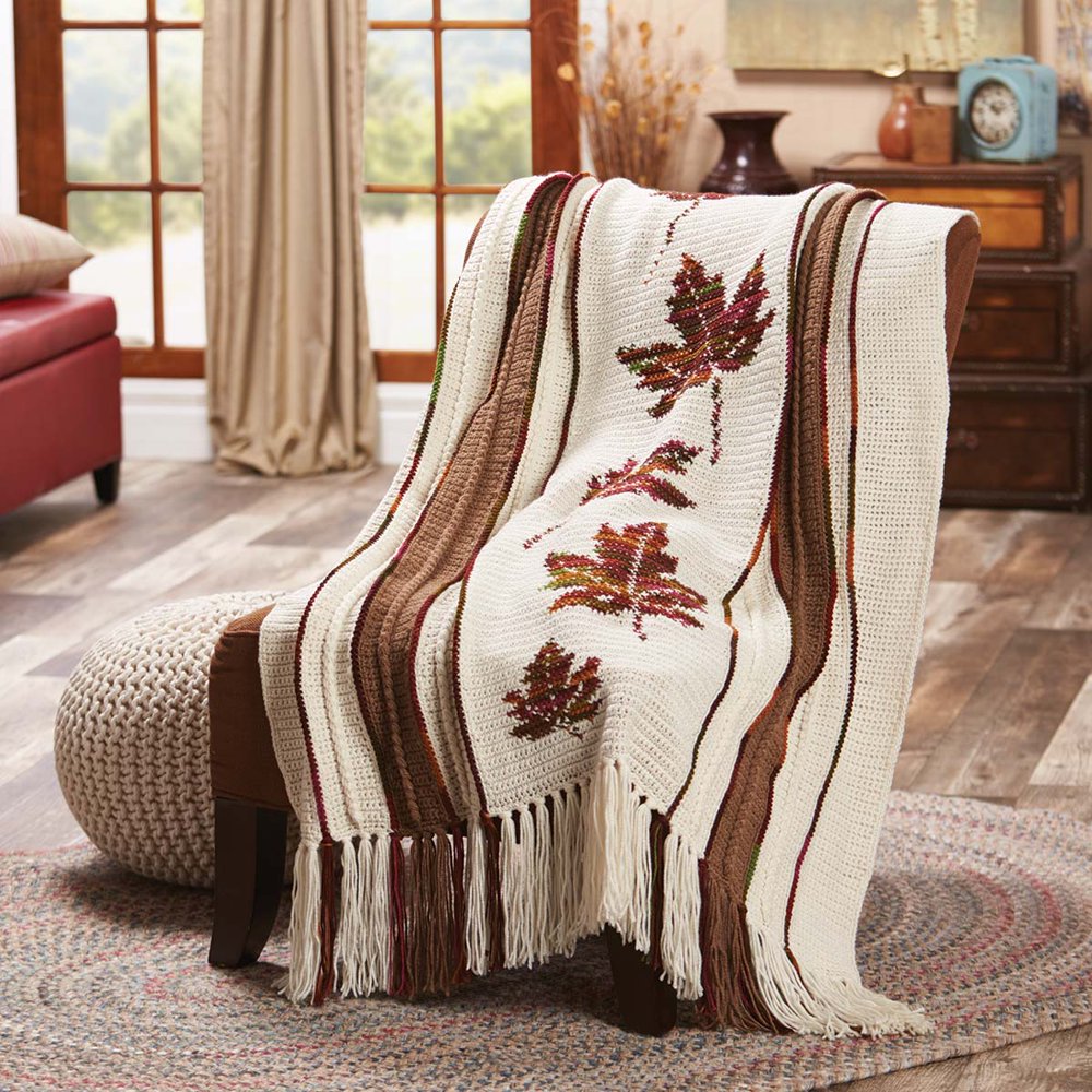 Herrschners® Autumn Leaves Afghan Kit