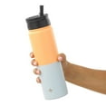 thumbnail image 3 of JoyJolt Triple Insulated Water Bottle with Flip Lid & Sport Straw Lid - 22 oz - Orange/Blue, 3 of 7