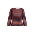 thumbnail image 6 of Free Assembly Women's and Women's Plus Striped Cotton Boatneck Tee with 3/4-Length Sleeves, Sizes XS-4X, 6 of 6
