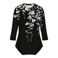 thumbnail image 5 of CYMMPU Tunic Tops 3/4 Sleeve Blouses for Women Dressy Casual Loose Fit Spring Tops Crew Neck Flower Pattern Summer Trendy Shirts Lightweight Basic Tees M, 5 of 5