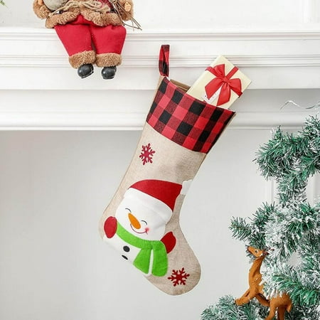 

TMOYZQ Christmas Decorations Indoor Outdoor Christmas Decoration Socks Festival Printing Gift Bag Pendant Candy Bag Christmas Gift