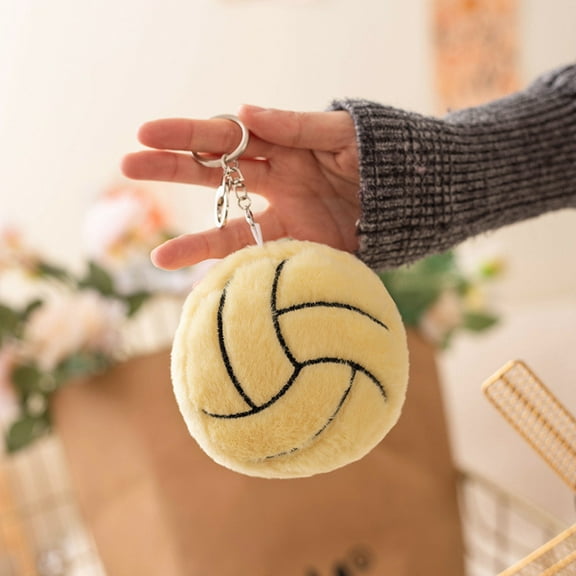 Plush Keychain Cute Volleyball Plush Soft Stuffed Keychain Toys Gift Charm for Bags and Keys
