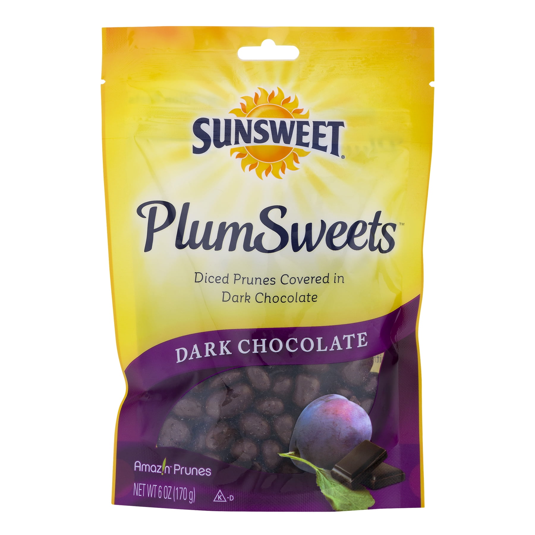 Sunsweet Plum Sweets Amazins Diced Dried Plums Dipped in Decadent Dark