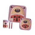 thumbnail image 1 of Juego de vajilla con divisor de platos Zulema estampado de animales de dibujos animados para bebés y Mariquita Plato de cena dividido para niños, 1 of 8