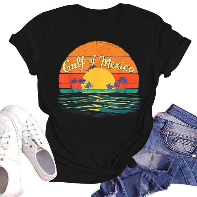Mexico Shirts for Women: Gulf of Mexico Inspired Black S
