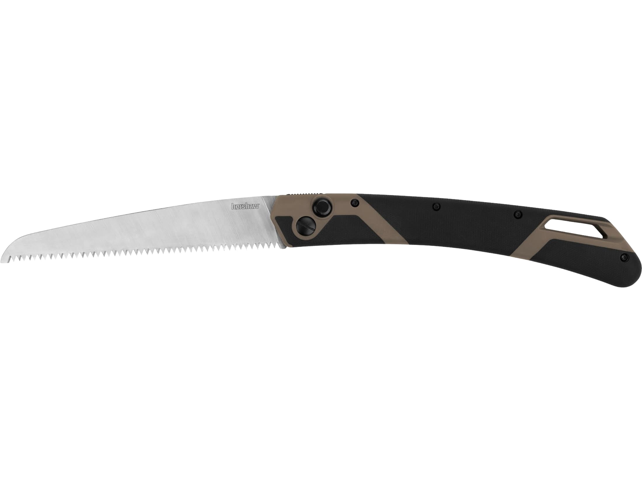 Kershaw Taskmaster 2 Saw Folding Knife 7" Saw 1065 High Carbon Nickel Blade Glass Filled Nylon/Rubber Handle Black/Tan