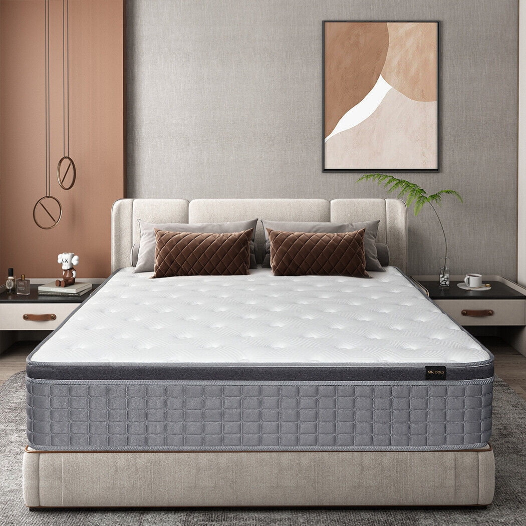 MICOOLS 14" Gel Memory Foam Spring Hybrid Mattress in a Box,Full Mattress