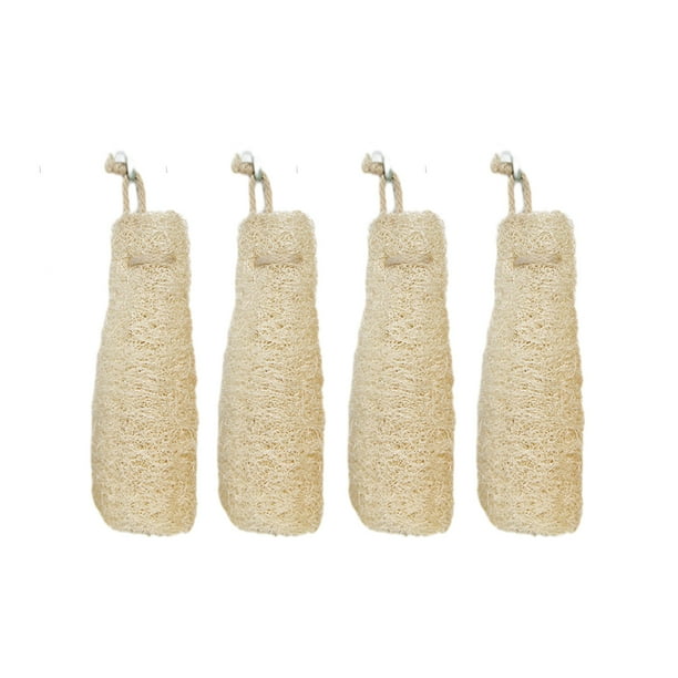 Esponjas de lufa naturales de 4 Uds., esponja de ducha de baño Luffa orgánica, exfoliante corporal, depurador de espalda