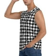 thumbnail image 3 of Easygdp Anchor Black Tartan Plaid Men's Breathable Tank Tops Sleeveless Sporty T Shirts for Basketball, Mountaineering, Bodybuilding -Large, 3 of 8