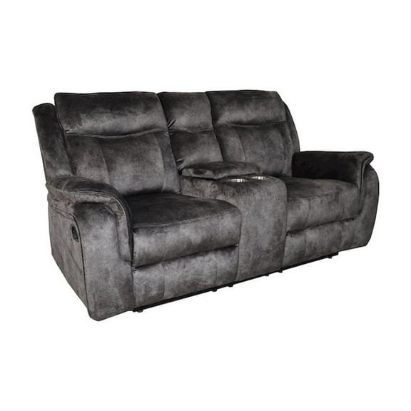 New Classic Furniture Park City 2-Piece Fabric Manual Living Room Set, Slate