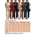thumbnail image 2 of Capreze Women Plus Size Pajamas Set Short Sleeve Sleepwear Pjs Nightwear Soft Pj Lounge Sets with Pockets Pajamas Ladies Loungewear Khaki L, 2 of 3