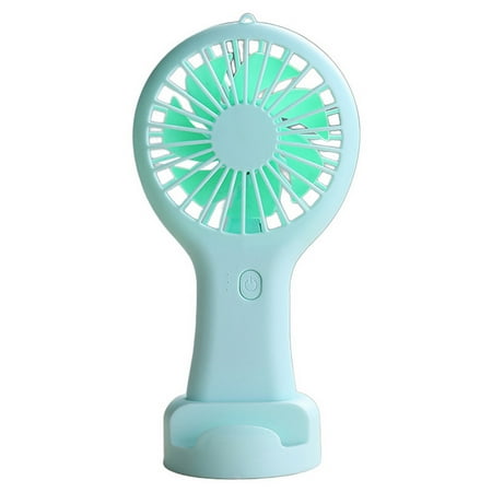 

Citystores 1 Set Handheld USB Fan Ultra-Quiet Rechargeable Compact Size One-Key Start Adjustable Cooling Energy-saving Summer USB Mini Fan with Base Set for Student Green