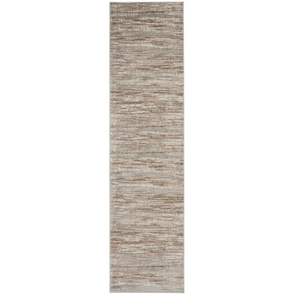 HomeRoots 522069 18 ft. Brown Abstract Power Loom Runner Area Rug
