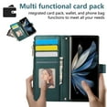 thumbnail image 5 of for Samsung Galaxy Z Fold 5 Wallet Case with Zipper Pocket Card Holder & Crossbody Lanyard Strap & Wrist Strap, Flip Stand PU Leather Magnetic Folio Purse Case for Samsung Galaxy Z Fold 5, Green, 5 of 10