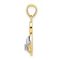 thumbnail image 3 of 10k Yellow Gold Textured Polished Open back CZ Cubic Zirconia Simulated Diamond Flip Flop Charm Pendant Necklace Measure, 3 of 3