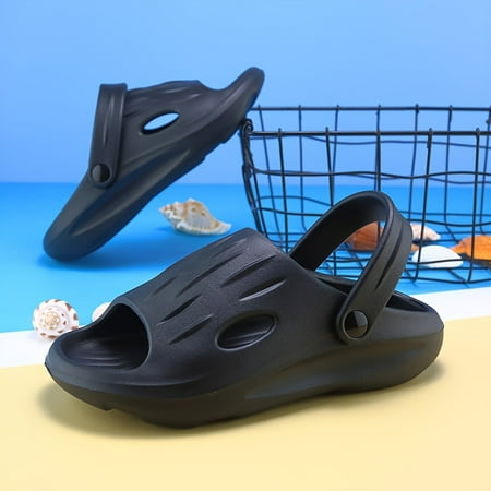 

Casual Solid Color Open Toe Sandals For Boys Breathable Lightweight Non-slip Sandals For Indoor Outdoor