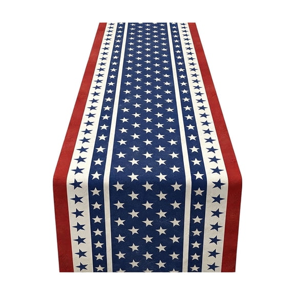4th of July Patriotic Table Runners, 72x13 Inch Stars Stripes Red White and Blue Table Runner for Memorial Day Independence Day Table Decor